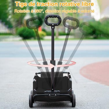 Візок для собак та котів OHMG, складний, до 20 кг, з гальмом, XXL-кошик, 3 вікна, тримач для напоїв, чорний (51 x 35 x 31 см)