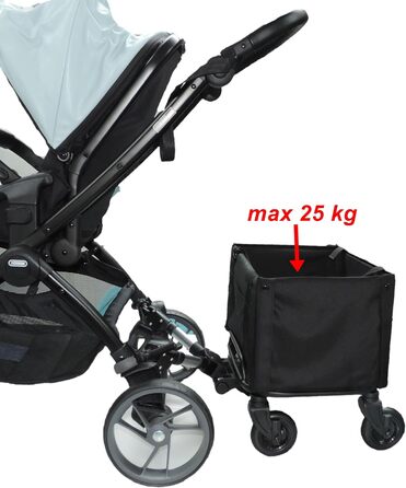 Дитяча причіпна коляска PetRider для тварин та покупок до 25 кг