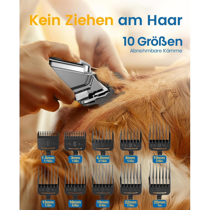 Машинка для стрижки собак Oneisall 3-в-1 з пилососом та щіткою, для густого хутра, 12000Pa