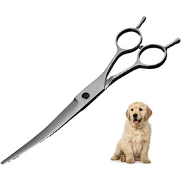Ножиці для собак, вигнуті, професійні, з нержавіючої сталі. Ножиці для грумінгу собак та котів