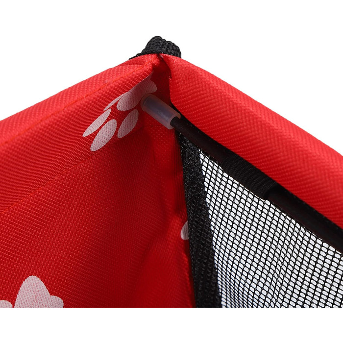 Переноска для тварин з принтом лапок ведмедя, складана переноска для собак з тканини, миється, з ременями безпеки та підтримуючою штангою - комфортна та безпечна для автомобіля та подорожей (сіра штанга з лапками)