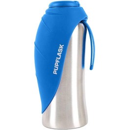 Фляга для води для собак PupFlask, 800/1200 мл, нержавіюча сталь, портативна поїлка для подорожей, не протікає, підходить для всіх порід