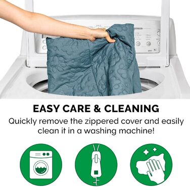 Охолоджуване ліжко для собак Furhaven з гелевим наповнювачем, великих порід, з знімними валиками для шиї та пральним покриттям, до 43 кг. Розмір L 102 x 81 x 20 см, колір Bluestone.