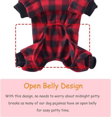 Піжама для собак Oncpcare з флісу, теплий халат, комбінезон, сорочка, одяг з бавовни для маленьких собак та котів, чорний/червоний в клітинку, розмір M