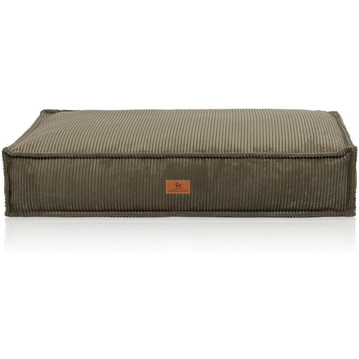 М'який лежак для собак Knuffelwuff Lesedi з корду, 135x90 см, знімний чохол, можна прати, для великих, середніх та маленьких собак (100x70 см, хакі)