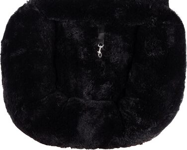 Автокрісло для собак Flamingo Krems чорного кольору, 60x50x20 см, знімні подушки, регульовані ремені та короткий поводок