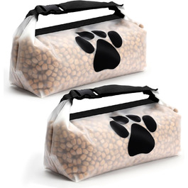 Набір мішечків для зберігання корму для собак BELLE VOUS (2 шт.) - сумка для корму, дорожній миска для собак, аксесуари для собак у подорожах, складаний миска для собак