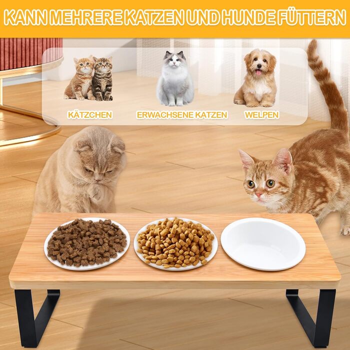 Набір мисок для котів ZOBMIO (3 шт.) з нахилом 15°, 12.5 см, 200 мл, з підставкою з силікону, придатні для миття в посудомийній машині, для котів та маленьких собак