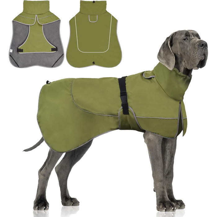 Водонепроникний собачий теплий одяг WUFANC - куртка для собак з регульованою застібкою для всіх сезонів, XL