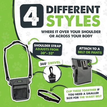 Сумка для ласощів Mighty Paw для собак - 2.0 | Фідер-сумка для тренування собак - Leckerlibeutel для собак - Сумка для ласощів для тварин з ремінцем - Магнітна застібка (Оранжева/Сіра)