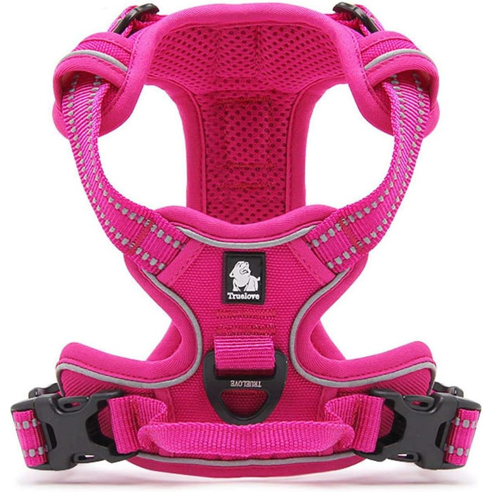 Нашийник для собак Truelove TLH5651, запобігає тягні, світловідбиваючі шви, для активного відпочинку (Фуксія, XS)