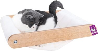 Стіна для лазіння котів Petrebels Lazy 50 см, підвісна котяча лежанка, настінний кігтеточка, преміум-якість, монтаж на стіну, деревина дуб рустикальний