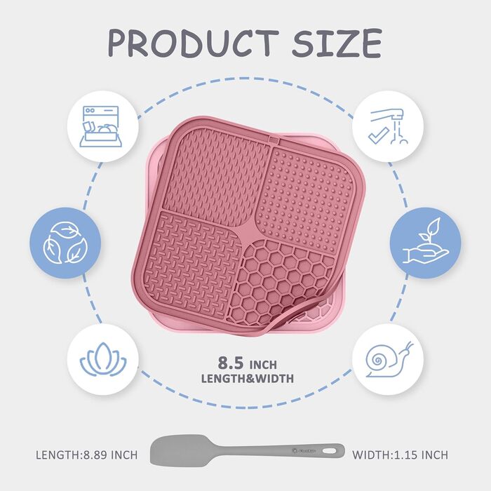 Килимок для собак ChefAide: повільна годівля, проти нудьги та тривоги, 21.6 x 21.6 см