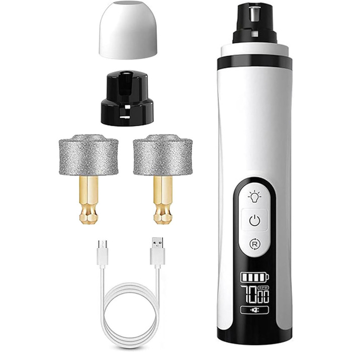 Електричний точило для собачих кігтів з LED-підсвічуванням, 3 швидкості, для цуценят та собак всіх розмірів