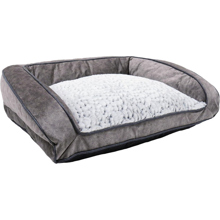 Ліжко для собак Rosewood з флісовою підкладкою, сіре, 64 x 64 x 20 см (розміри спального місця: 55 x 73 см)