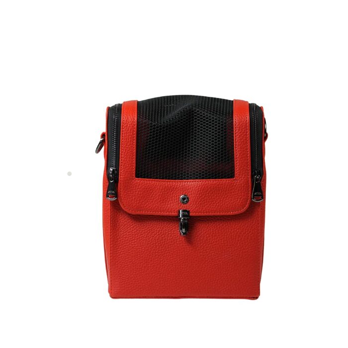 Сумка-переноска для собак MYXA Classi, сумка-переноска для собак, авіапереноска з знімною сіткою на даху (з кишенею зовні), з ручками та клатчем для жінок (червоний квітковий принт)