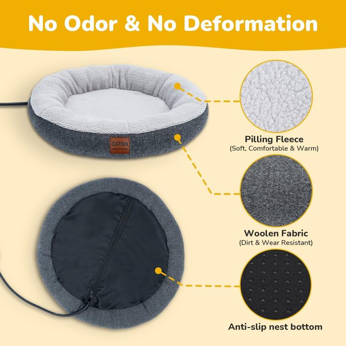 CATISM Гамак для котів, обертається на 360°, лежанка, гамак-ліжко, кошик для сну, сірий, до 20 кг