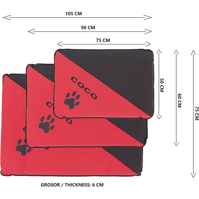 Водонепроникна лежанка для собак, миється, велика, маленька, середня, для дому та вулиці, рожева (105 x 75 x 6 см)