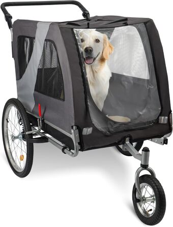 Причіп для собак 2-в-1 Hundefahrradanhänger Jogger до 40 кг - легкий, з посиленим дном та прапорцем безпеки