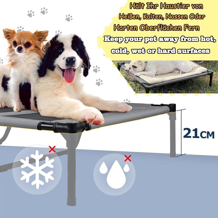 Крісло-ліжко для собак з балдахіном, лежанка для котів та собак, вуличне/домашнє, 76x61x76 см (M) / 122x92x102 см (XL)