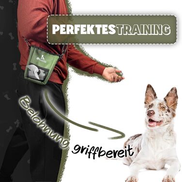 Сумка для ласощів SnackKeeper з магнітною застібкою, 650 мл, з дозатором для пакетів з відходами, на пояс для дресирування собак, колір: оливковий