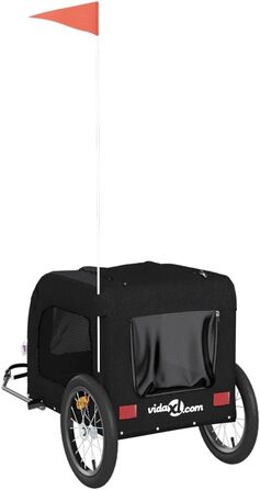 Фургон для собак VidaXL, чорний, 45 кг, 125 x 64 x 66 см