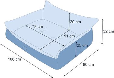 Крісло-ліжко для собак - Doggy Hundebett, XXL (106x80 см, графіт)