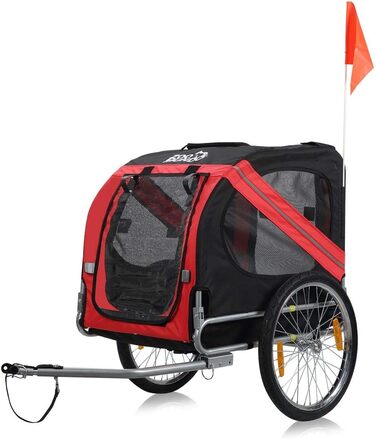 Фahrradanhänger Zoomundo для собак: червоний/чорний, срібна рама - Zoomundo