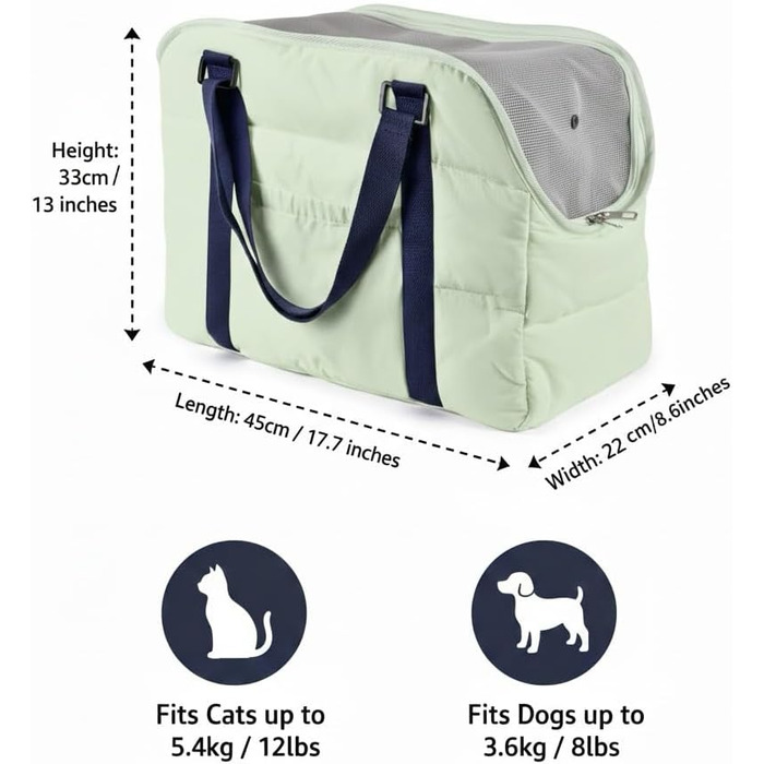 Сумка-переноска для собак Quppa: зручна та безпечна, зелена