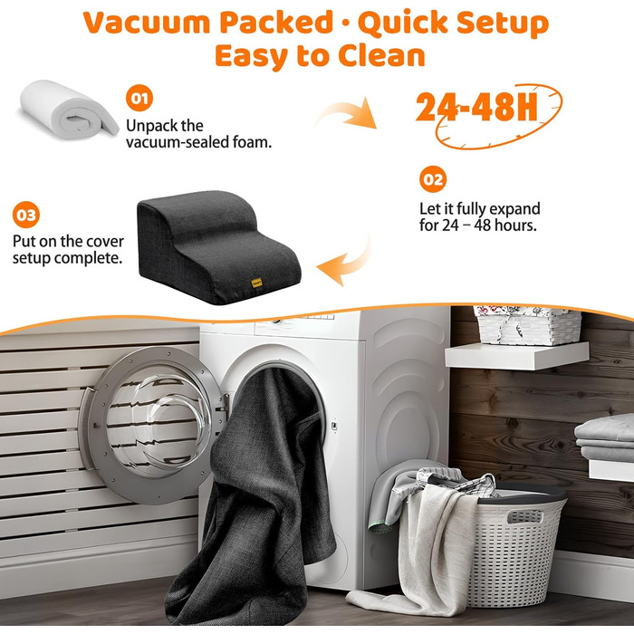 Сходинка для собак Gimars з 30D піною, широка та стійка, 3 сходинки, 40 см, знімний та пральний чохол, неслизьке дно, портативна рамка для маленьких собак до дивану, ліжка, авто (2 сходинки, чорний)