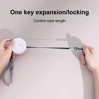 Рулетка для собак MiOYOOW, 3 м, автоматична, з відбиваючим тросом, для маленьких собак і котів, біла