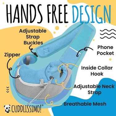 Сумка-переноска для домашніх тварин, м'яка, для собак, котів та цуценят (2,7–4,5 кг), Yorkie, Мальтізе, Чихуахуа. Світло-блакитний колір