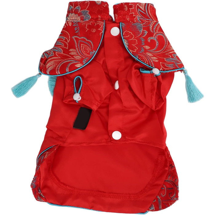 Костюм для собак і котів у стилі чеонгсам: елегантний набір Tang з атласу, м'яка бавовна, для святкування (XS)