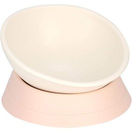 Миска для собак та котів з похилим підставою, неслизька, біла