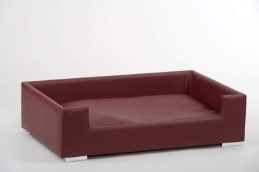 Диван для собак Lycce зі штучної шкіри, бордовий, 91x57x25 см