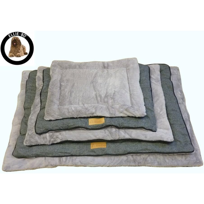 Ліжко-трансформер для собак Ellie-Bo з твіду та штучного хутра, сіре, 61 см, для клітки