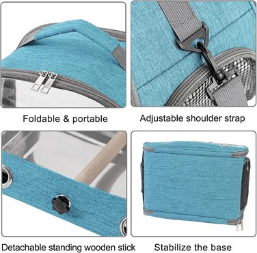 Транспортна сумка для птахів Vogel з підставкою та підносом з нержавіючої сталі, рюкзак для птахів, переносний клітка для малих птахів