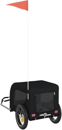 Причіп для велосипеда, переноска для собак, чорний (124x53x53 см)