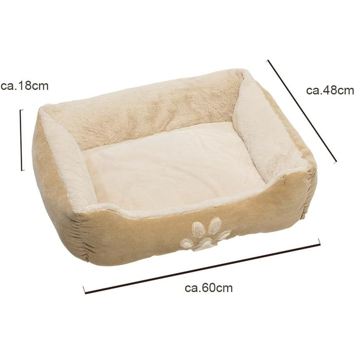 М'яке ліжко для собак та котів, бежеве, 60x50 см