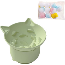 Набір мисок для котів Suyoku: повільне годування, проти блювоти, з підставкою, зелений