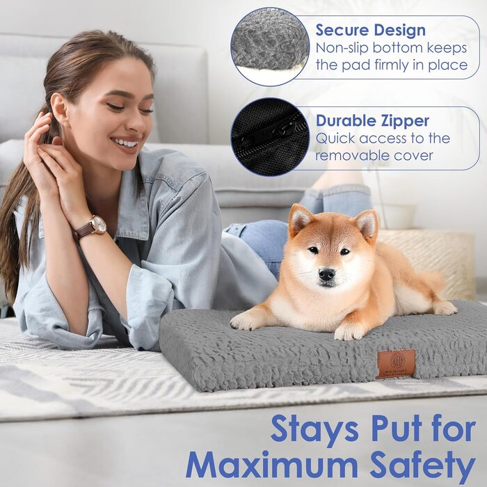 Ортопедичний килимок для собак American Kennel Club з Memory Foam, 91.4 x 58.4 см (Сірий)