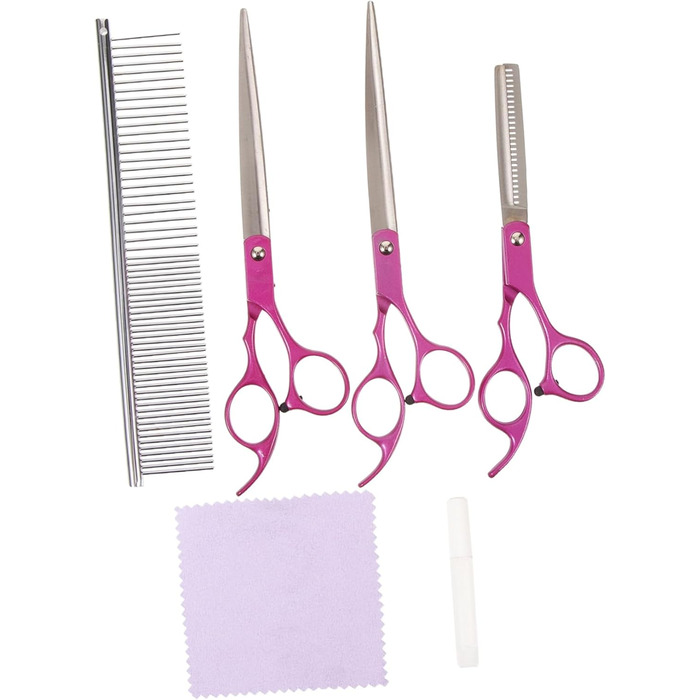 Набір професійних ножиць для грумінгу собак BESPORTBLE з гребінцем: міцні, нержавіючі, для стрижки шерсті