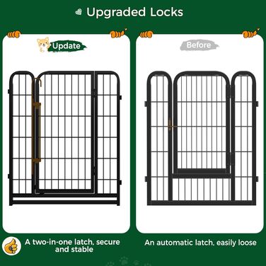 Клітка для собак Yaheetech 8-секційна, 80 см, вольєр для собак, з'єднувальні стержні, складана клітка для собак у квартиру та сад, без інструментів, 80 см висота, 8 шт.