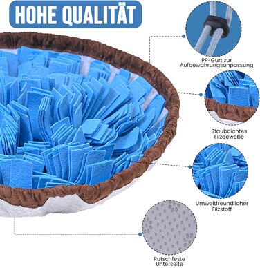 PET ARENA килимок для нюхання собак – килимок для пошуку, міцні матеріали, інтелектуальна іграшка для собак, регульований розмір, можна прати, блакитний