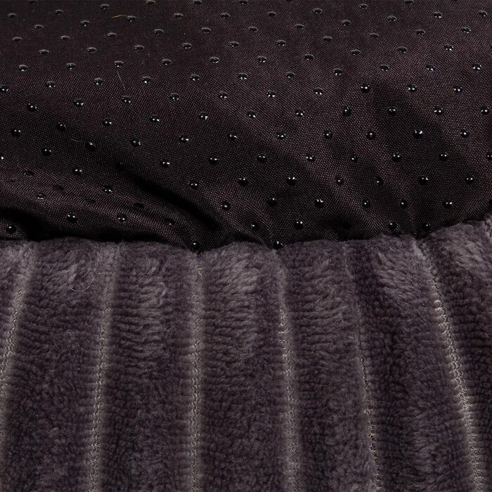 Квіткове ліжко для котів Wallace & Jones Cameron - овальне, м'яке, антиковзне, антрацит-бежеве, розмір S, 55 x 45 x 17 см