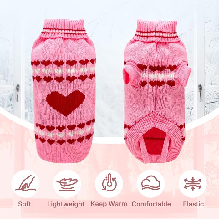 Вовняний пуловер для собак з коміром-горловиною 