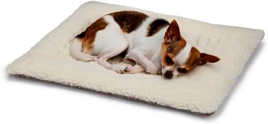 Вовняне ліжко для собак британського виробництва, машинного прання, стегане, з підкладкою-сіткою з твіду, розкішне ліжко для собак X-Small (60 x 45 см), колір пісок / натуральна підкладка X Small 60x45см