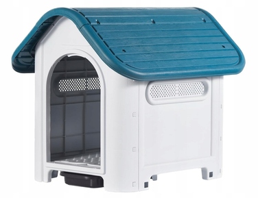 Будка-будиночок для собак малих порід з вбудованим туалетом Lanco, біла, поліпропілен (PP)