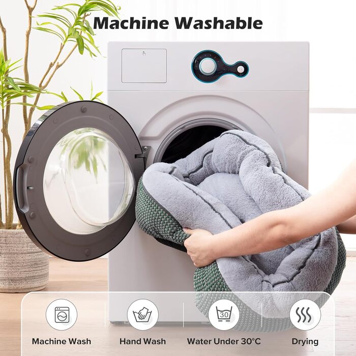 Ортопедичне ліжко для собак Invenco, розмір M, тепле та м'яке, з антиковзною основою (30'x24'x9'), розміри S (20'x19'x6'), колір зелений