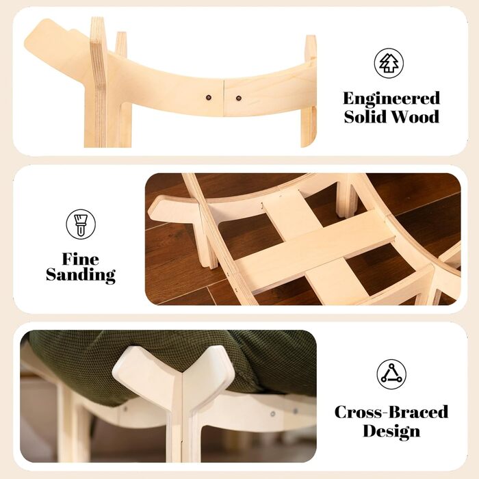 Зелене ліжко-лежанка для котів CheerPals, 55x55 см, м'яке, стильне, для сну